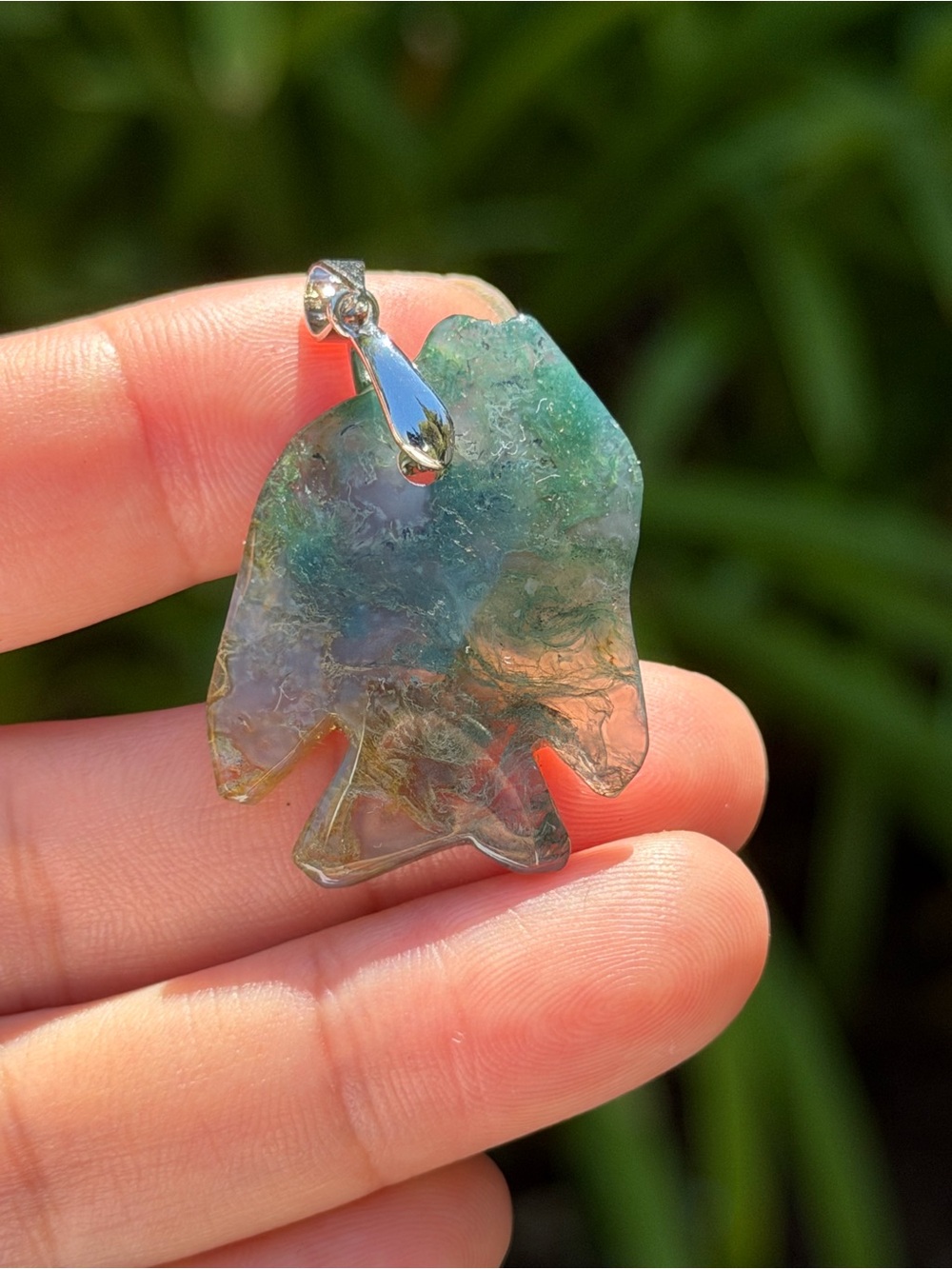 Green and Blue Resin Bear Pendant Necklace - Unbranded Palo